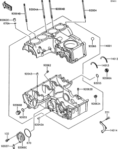 Z750 Картер двигателя
