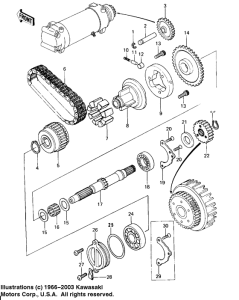 KZ650 Secondary shaft / starter clutch