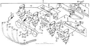 CB750 Carburetor assy. link