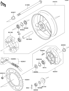 ZX600 Заднее колесо и цепь