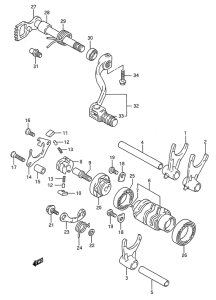 RMX250 Переключение передач
