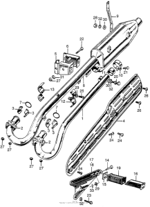 CL175 Cl175 muffler + pillion step