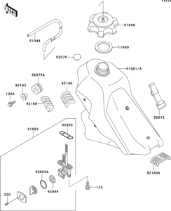 KLX300R Топливный бак