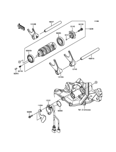 ZX600 Валы и вилки переключения передач