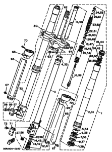 YZ125 YZ125A Вилка передней оси
