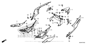 CBR500R (ABS) Side Cover + Rear Cowl