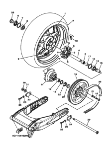 XV1900CU Rear wheel complete assy