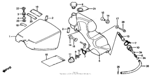 MB5 Fuel tank front cover + oiltank