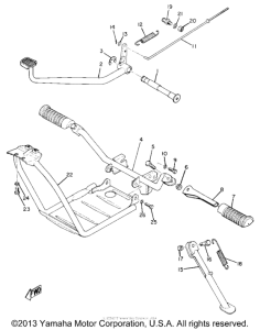 L5T Stand, foot rest & rear brake pedal