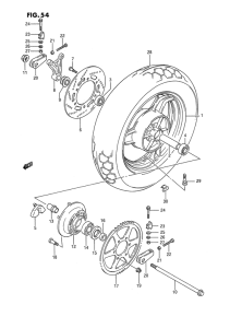 GSX1100 Rear wheel complete assy