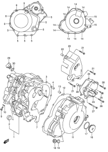 DL1000 Crankcase cover ass`y  (v