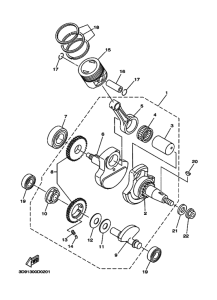 YBR125ED Коленчатый вал и Поршень