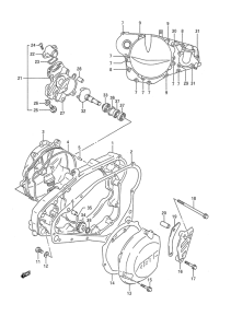 RM250 Crankcase cover - water pump