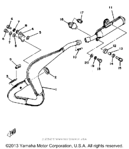 YZ465H Выхлопная система