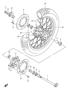 DR650 Rear wheel complete assy