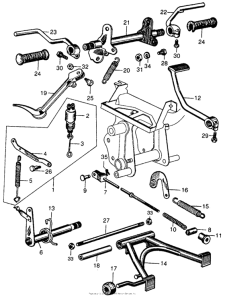 CA77 Main stand + step bar