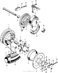 CA175 Ca175 rear wheel