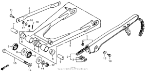 CM200 Swingarm + chain case