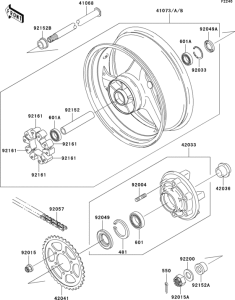 ZX1200 Задняя ступица колеса