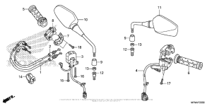 CB1000R Switch + Cable + Mirror