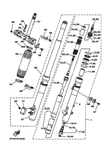 TT250R Вилка передней оси