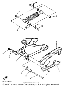 PW80B Swing arm - rear shocks