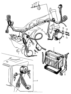 CA77 Wire harness + battery