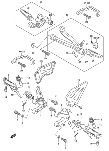 GSX-R600 Подножки