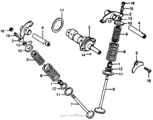 CB125S Распределительный вал и клапана