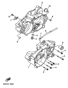 TY250Z Картер двигателя
