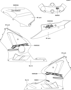 ZX1200 Decals(black)(b1h / b2h)(fr,uk,wv)