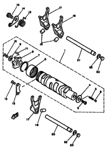 RD250LC Shift cam. fork