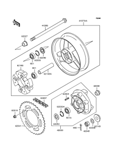 ZX400 Заднее колесо и цепь