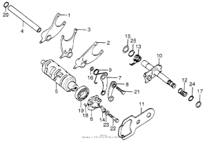XL175 Shift drum + shift fork