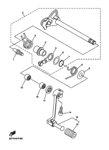 WR250X Вал переключения