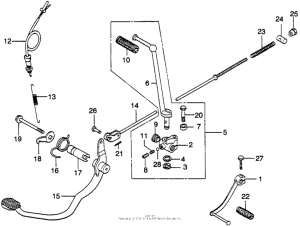 CB360 Brake pedals + kick starter arm