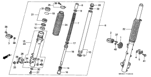 NX650 Вилка передней оси