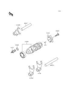 BJ250 Валы и вилки переключения передач
