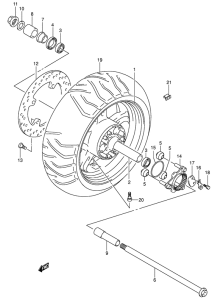 AN650 (ABS) Rear wheel complete assy