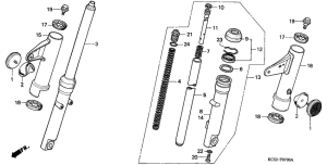CG125 Вилка передней оси