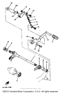 TZ250J Shift shaft - pedal