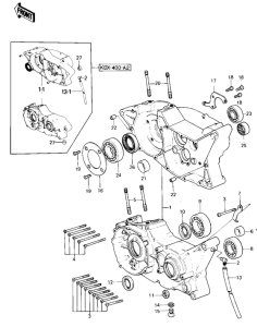 KDX400 Картер двигателя
