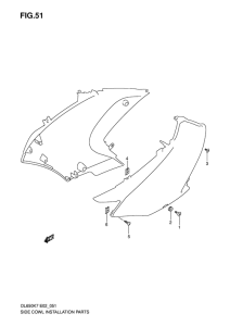 DL650 (ABS) Side cowling installation parts