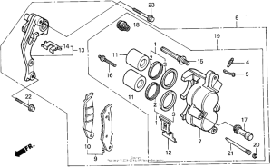 XR250R Передний суппорт