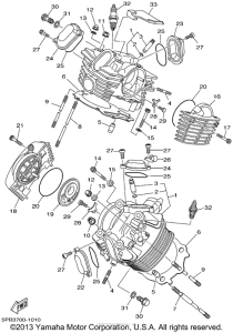 XVS1100P Головка цилиндров