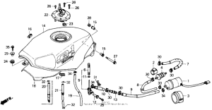 CB400F Топливный бак