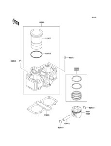 KLE500 Цилиндр и поршни