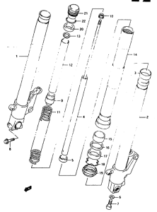 RG125 Передняя вилка