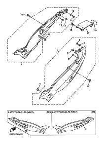 YZF600R YZF600RL Боковая крышка