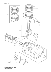 GS500 Вал коленчатый